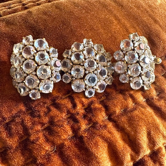 JCrew Honeycomb Cuff- white stones and gold hardware - Picture 2 of 4